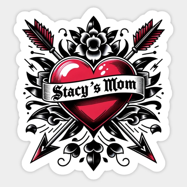 Stacy's Mom tattoo heart | emo goth tattoo ink aesthetic Sticker by dystopic